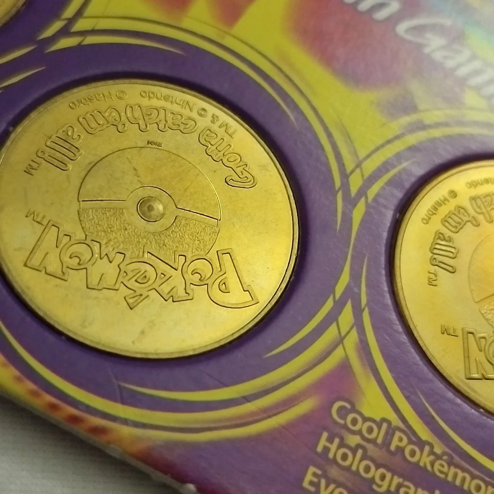 Pokemon Battling Coin Game Packs Hasbro Nintendo Collectible Brass VTG 90s - Picture 6 of 16